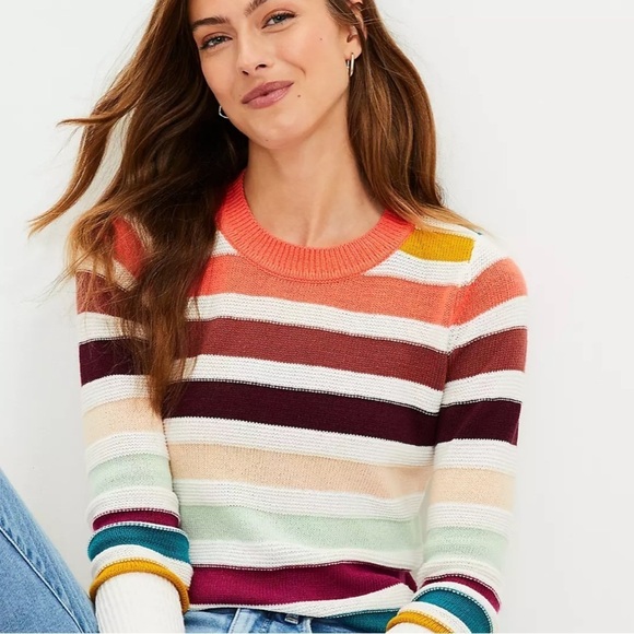 LOFT Striped Sweater Size SMALL NWT - Picture 2 of 8